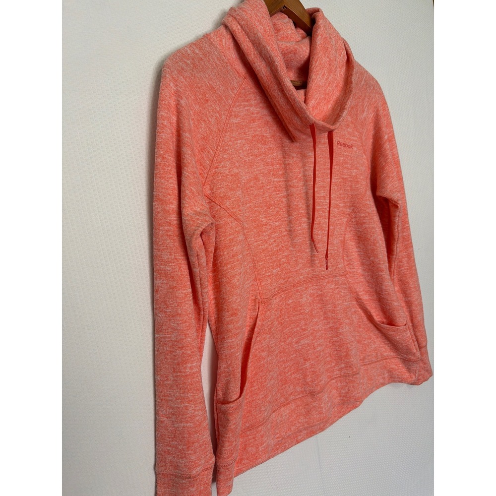 Reebok Womens Cowl Neck Pullover Space Dye Coral Hoodie Sweatshirt Medium M - Picture 4 of 10